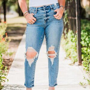 Judy Blue High Waist Destroyed Boyfriend Fit Jeans